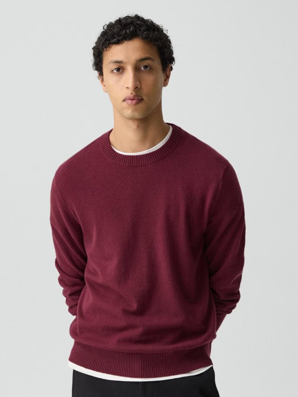 NWT Theory hilles crewneck cashmere sweater port burgundy size xs